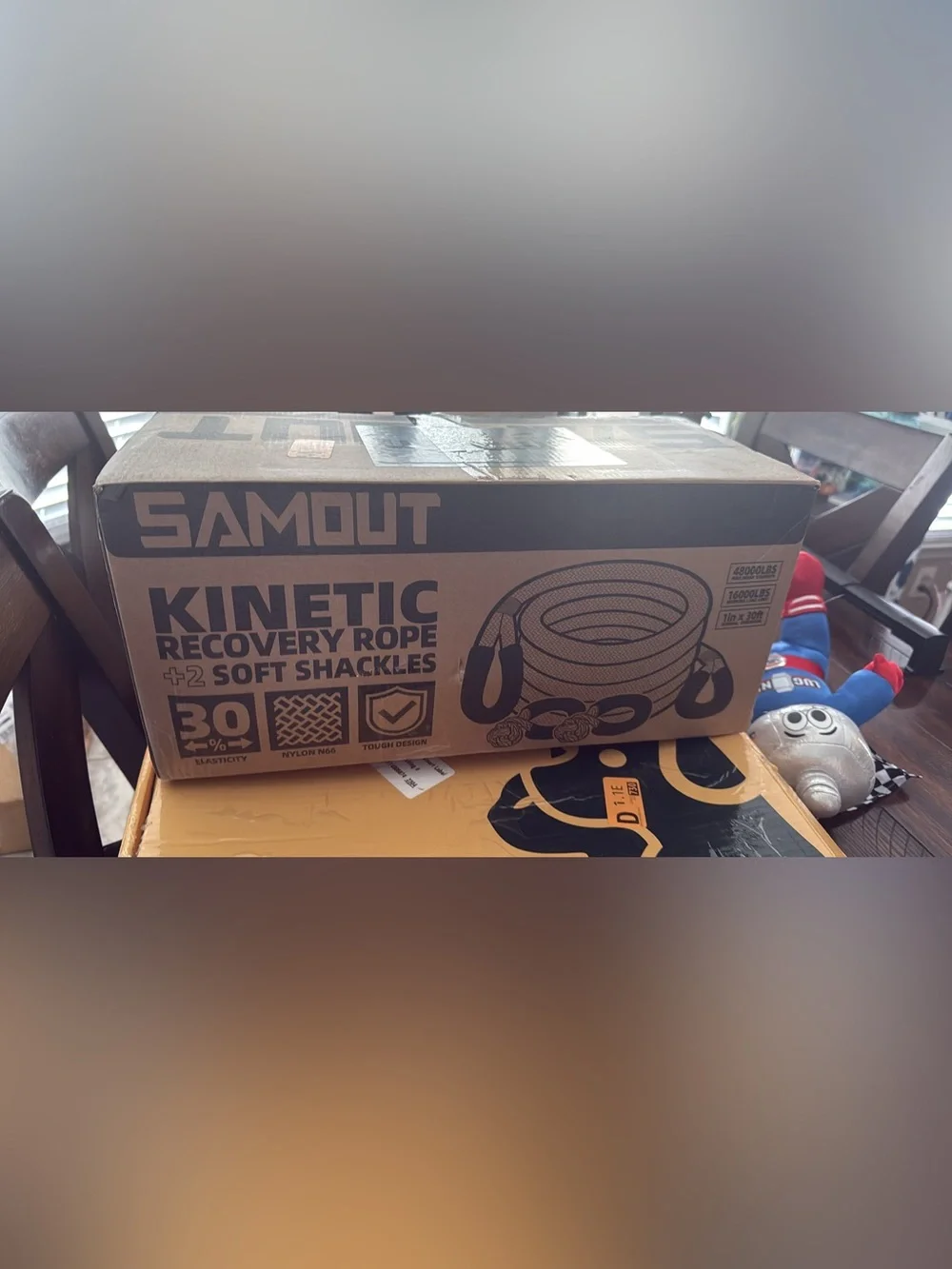Kinetic Recovery Rope with Soft Shackles - Brown